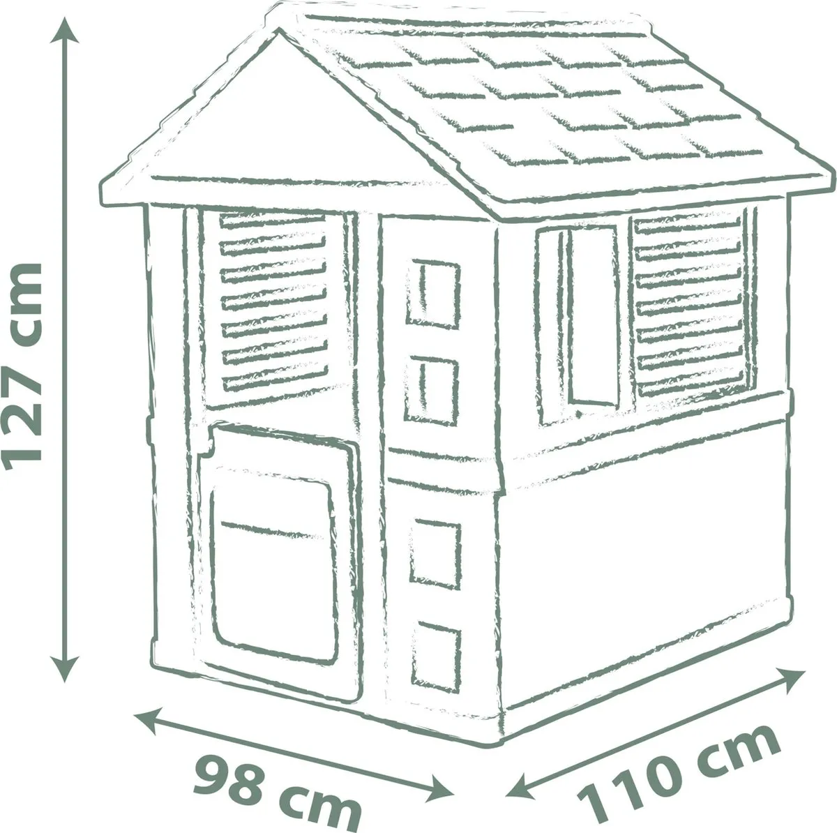 Smoby Jolie Playhouse Speelhuis 7600810737 - Groen/Blauw/Wit/Grijs