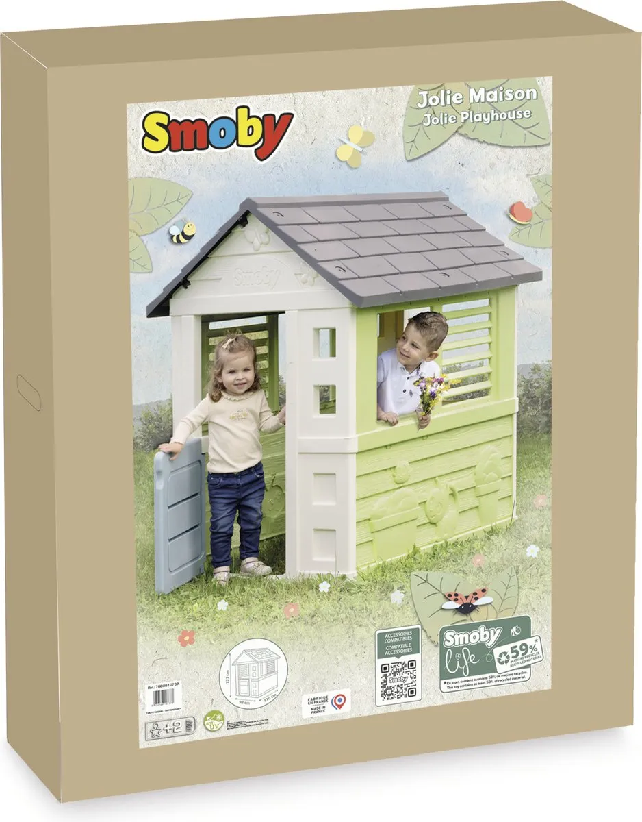 Smoby Jolie Playhouse Speelhuis 7600810737 - Groen/Blauw/Wit/Grijs