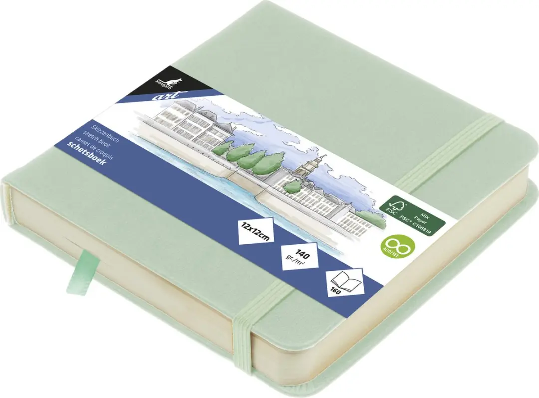 Kangaro Schetsboek Mint 12x12cm