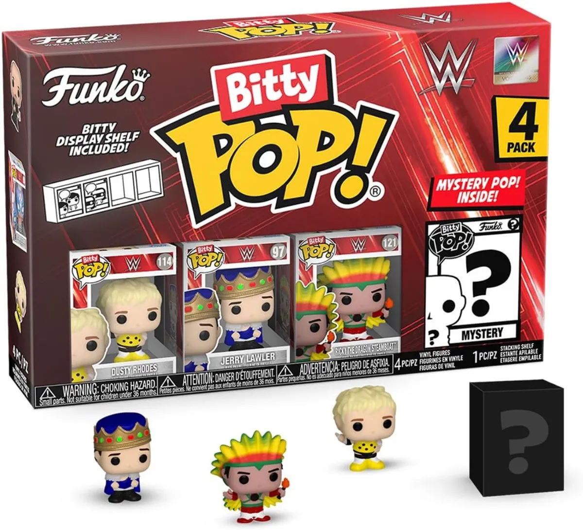 Funko Pop! WWE Dusty Rhodes Jerry Lawler Ricky Steamboat Mystery Bitty Series 02