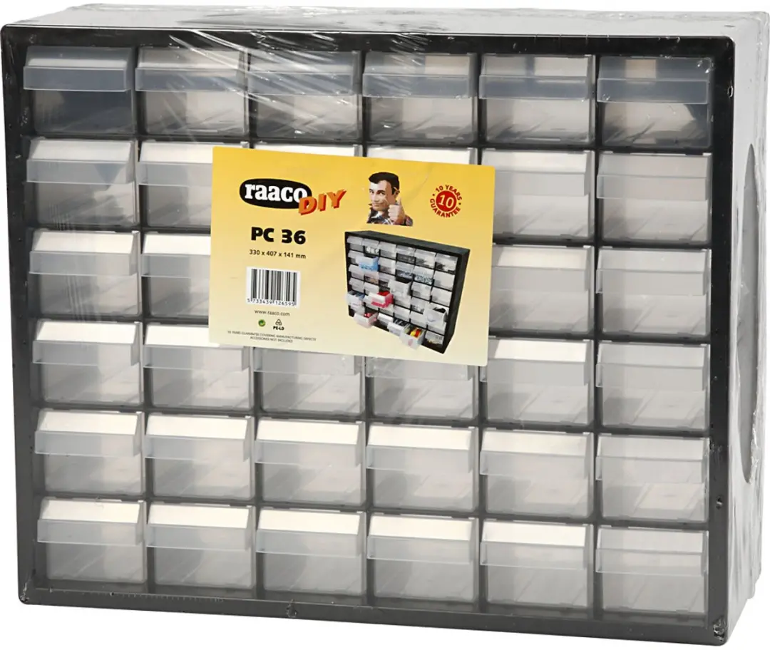 Raaco Opbergsysteem 36 Lades 33x40,7x14,1cm - Zwart/Grijs