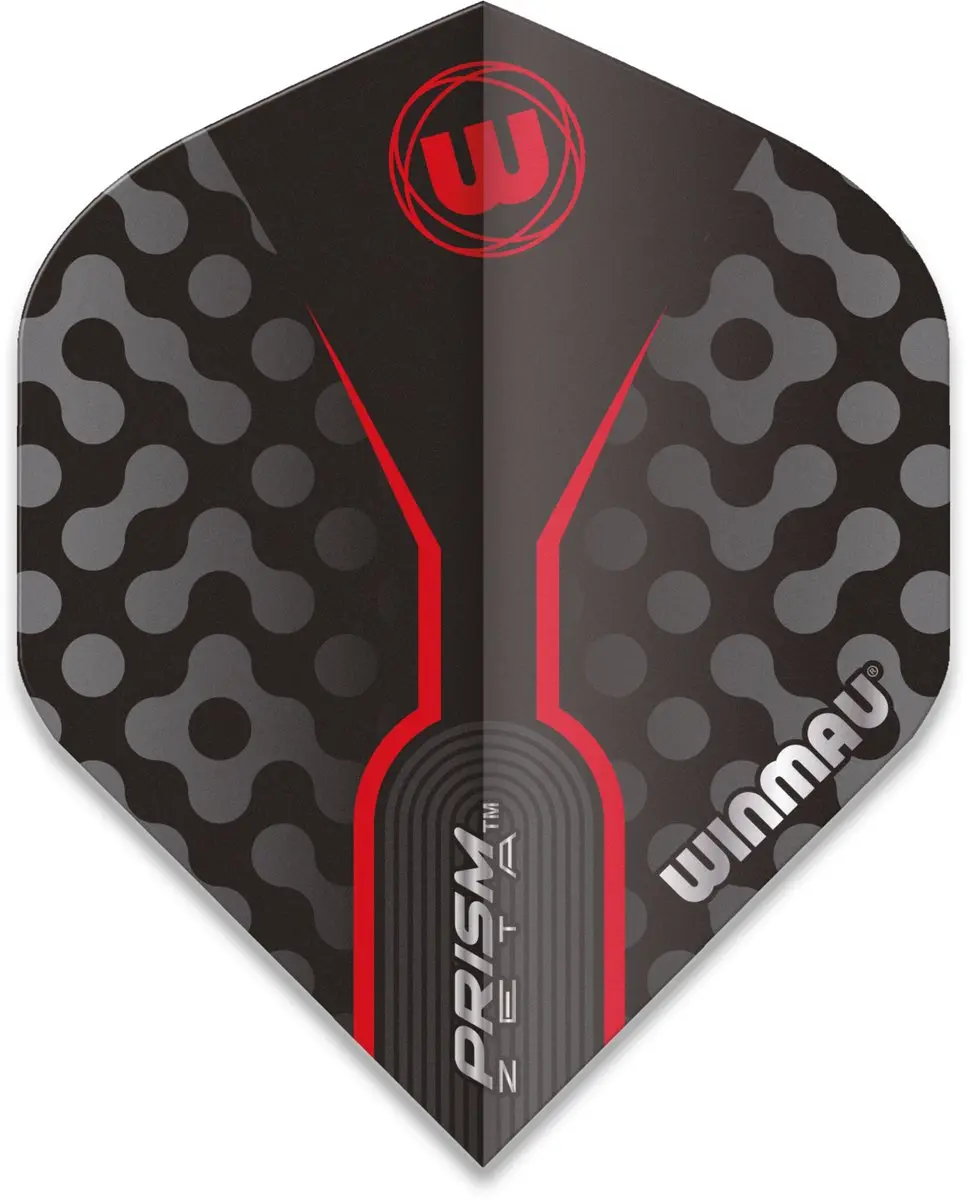 Winmau Prism Zeta Dart Flights - 3 Stuks - Zwart/Grijs