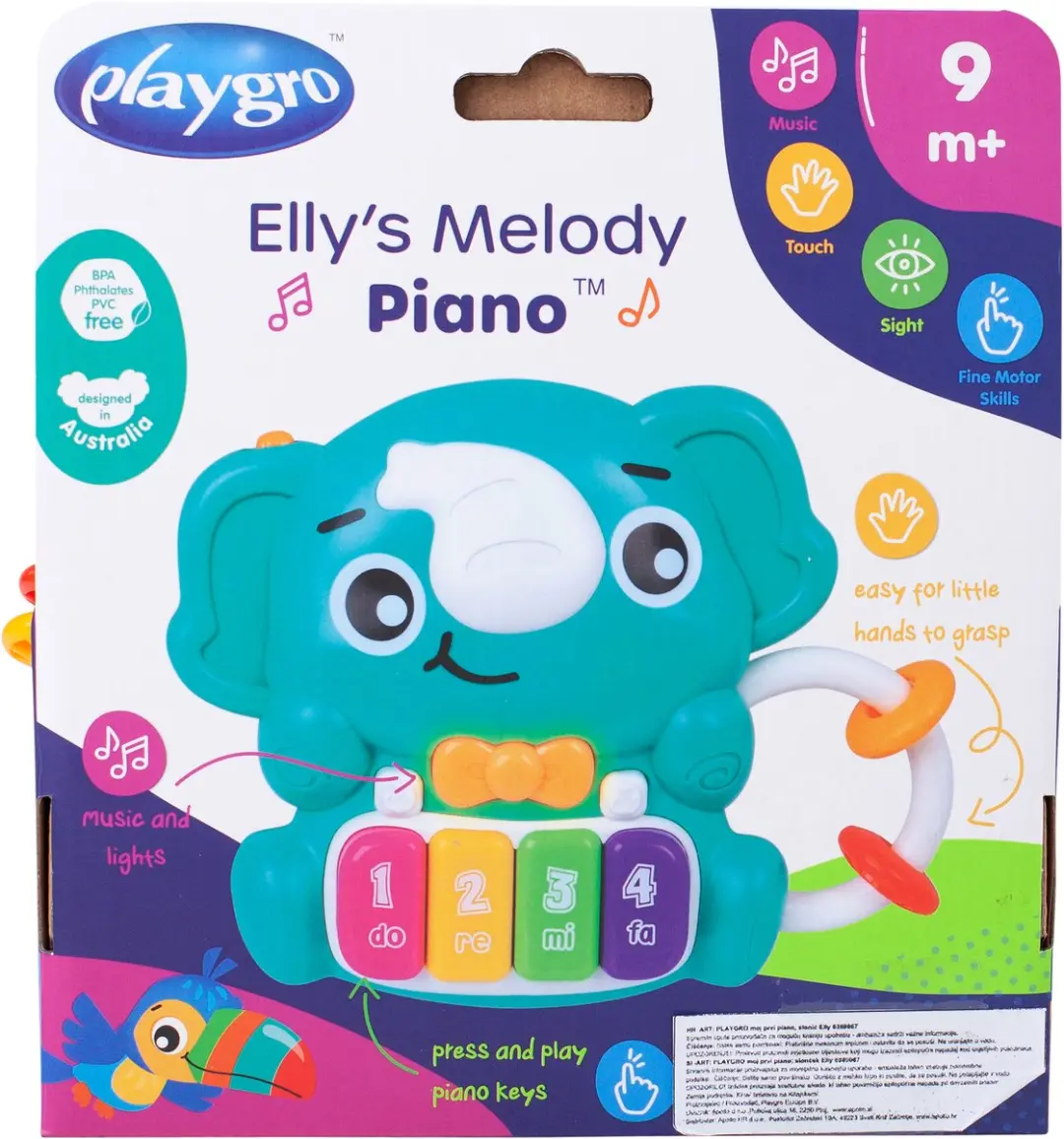 Playgro Elly's Melody Piano - Rammelaar - Licht & Geluid - Multi
