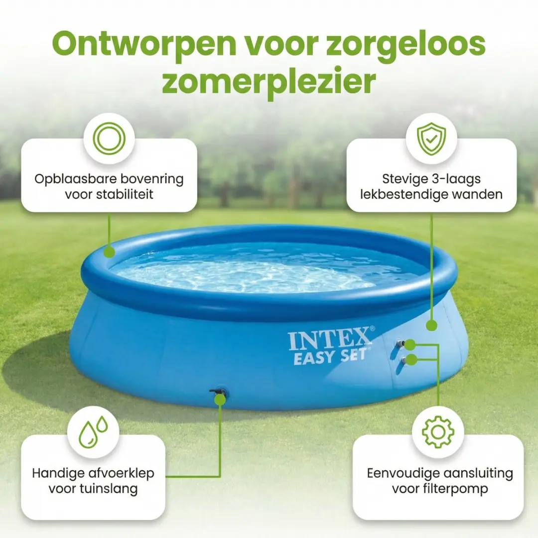 Intex Easy Set Zwembad 396x84cm - Blauw - 7290L
