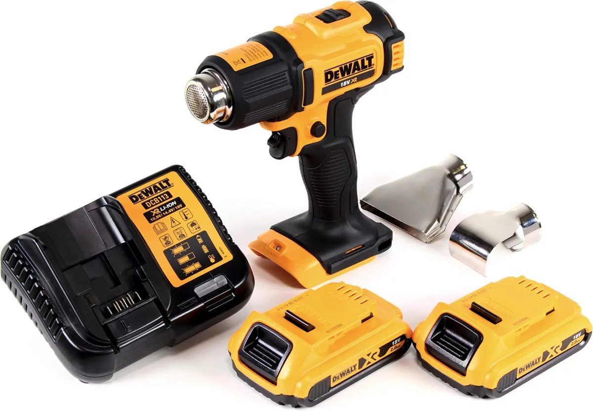 DeWalt DCE 530 D2 Heetluchtpistool 18V - 530°C - 2x 2,0Ah - afbeelding 2 van 5