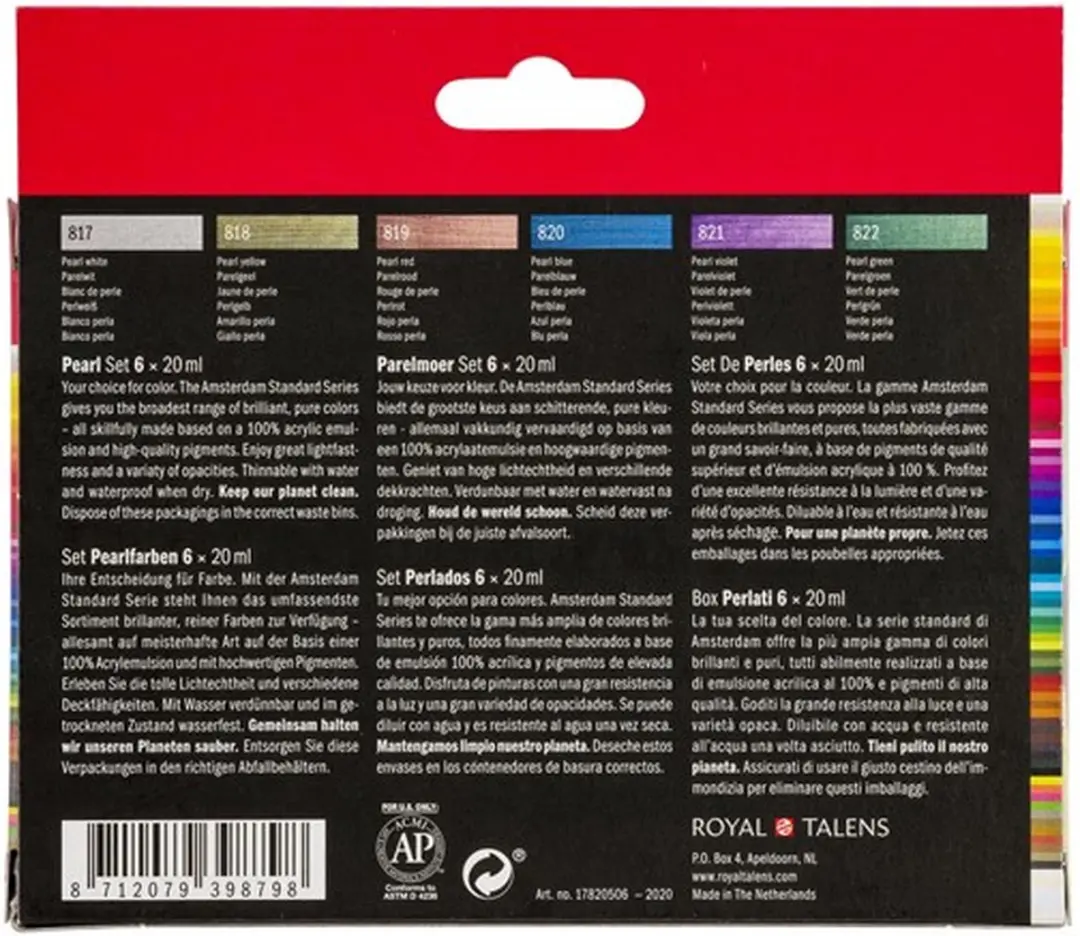 Amsterdam Standard Series Acrylverf Parelmoer - 6x20ml Assorti