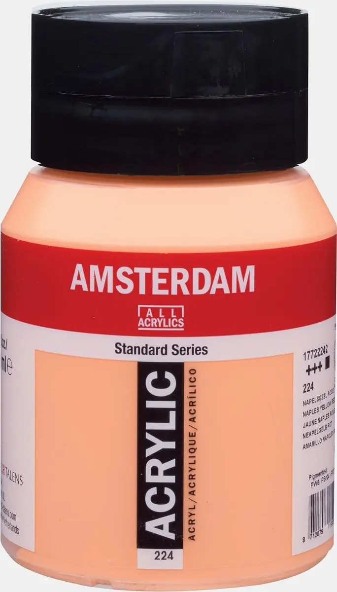 Amsterdam Standard Acrylverf 500ml - 224 Napelsgeel Rood