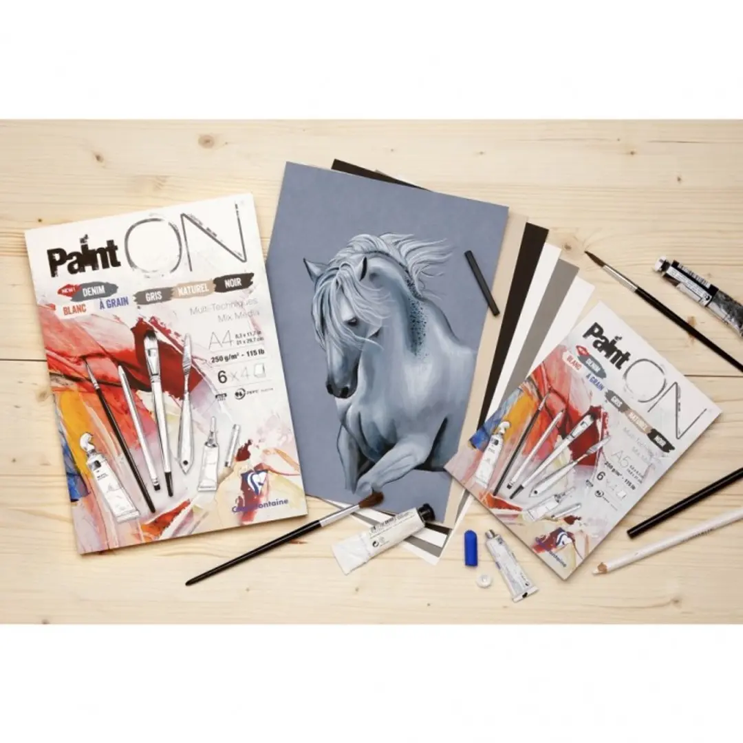 Clairefontaine Paint-ON A5 Blok - 24 Vel 250g - 6 Kleuren