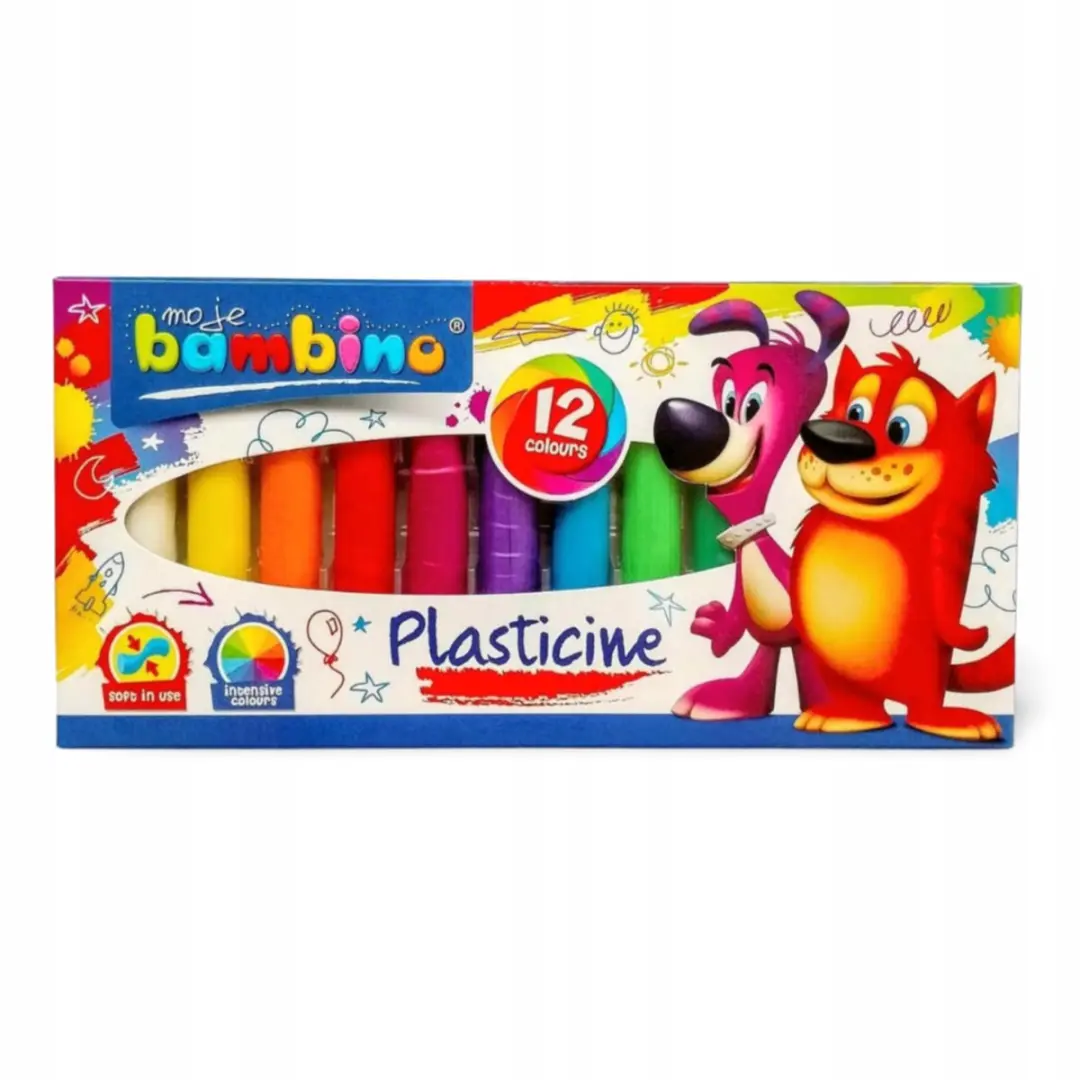 Bambino School Klei Multicolor - 12 Stuks