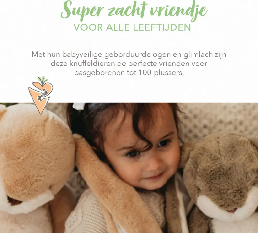 Bunnies By The Bay Floppy Nibble Knuffel - Amandel - 52 cm