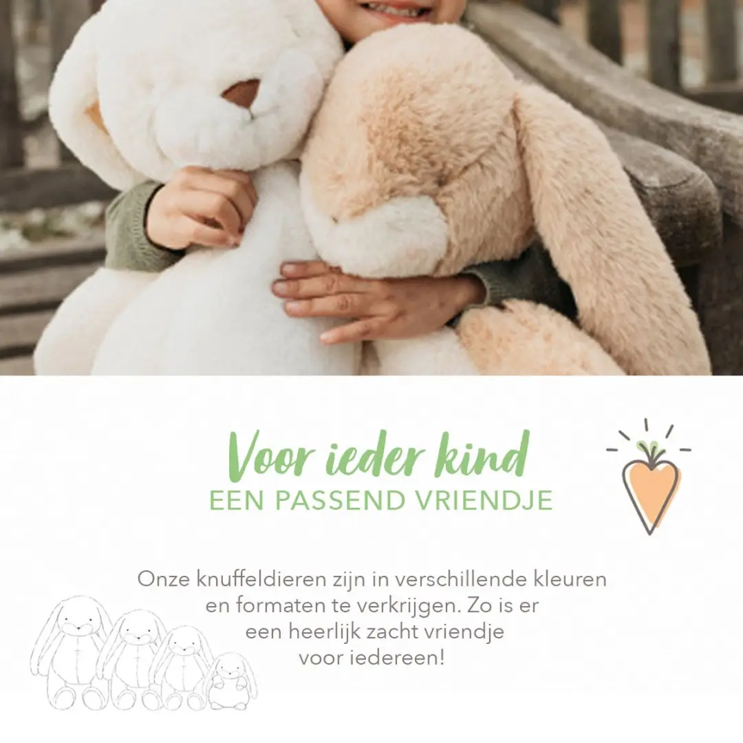Bunnies By The Bay Floppy Nibble Knuffel - Amandel - 52 cm