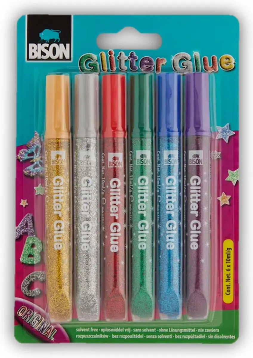 Bison Glitterlijm 6x10ml