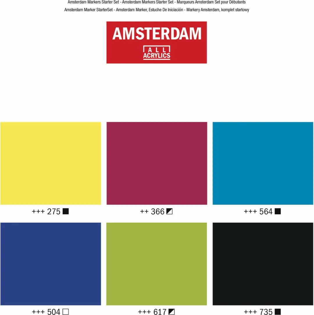 Amsterdam Acrylmarker Startersset - 6 Kleuren Assorti