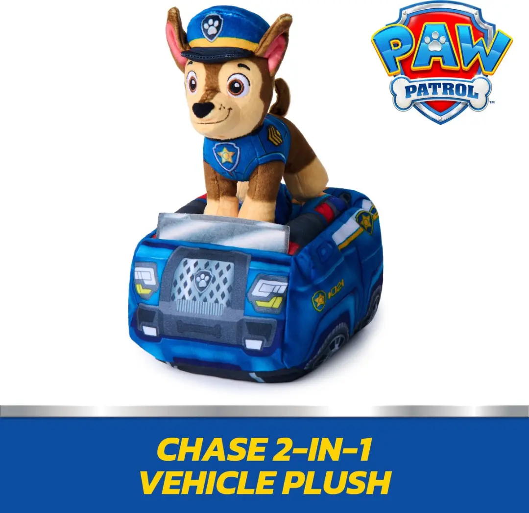 PAW Patrol Chase 2-in-1 Knuffel - Politieauto Meerkleurig