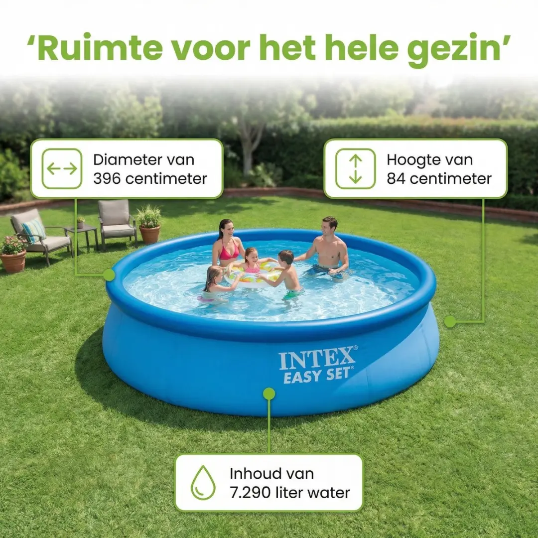 Intex Easy Set Zwembad 396x84cm - Blauw - 7290L - 5-delig