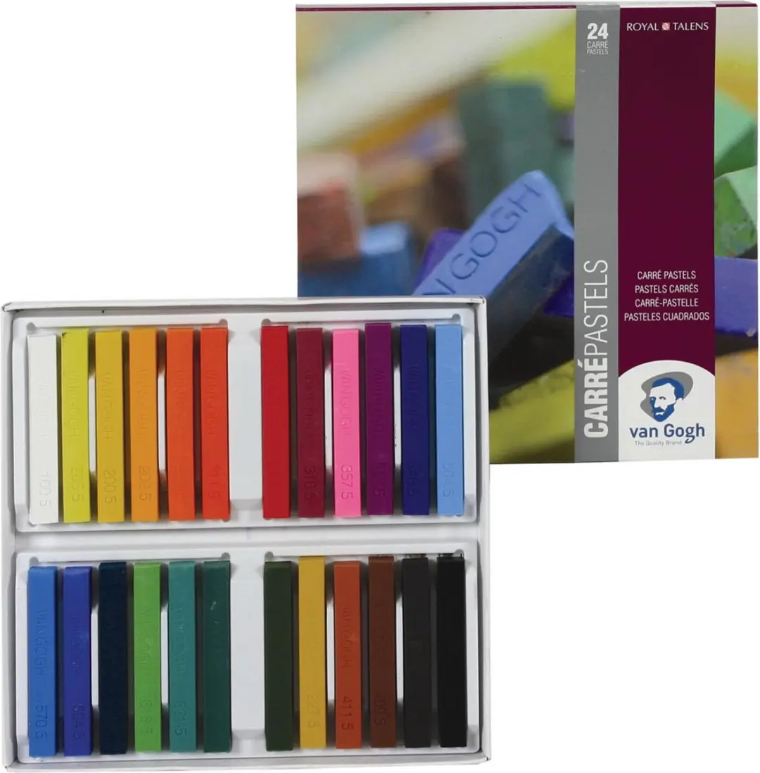 Van Gogh Carré Pastelkrijt 24 Kleuren - Assorti