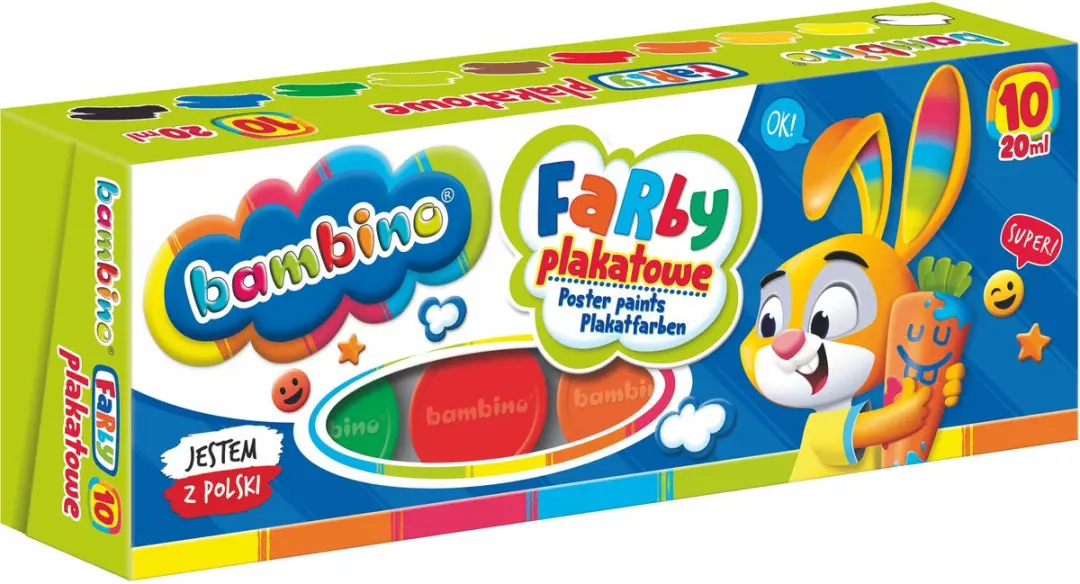 Bambino Plakkaatverfset 10 Kleuren - 20ml