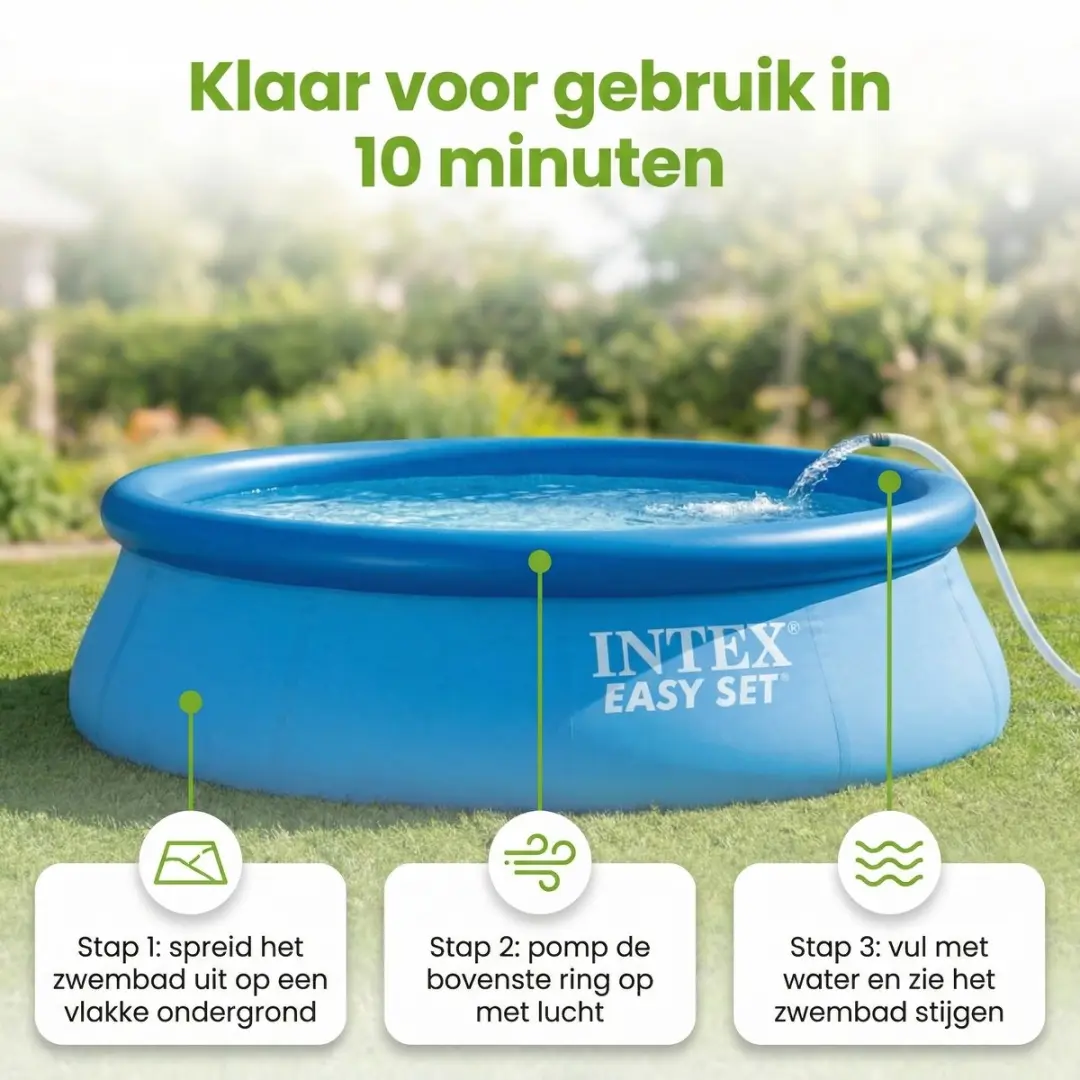 Intex Easy Set Zwembad 396x84cm - Blauw - 7290L