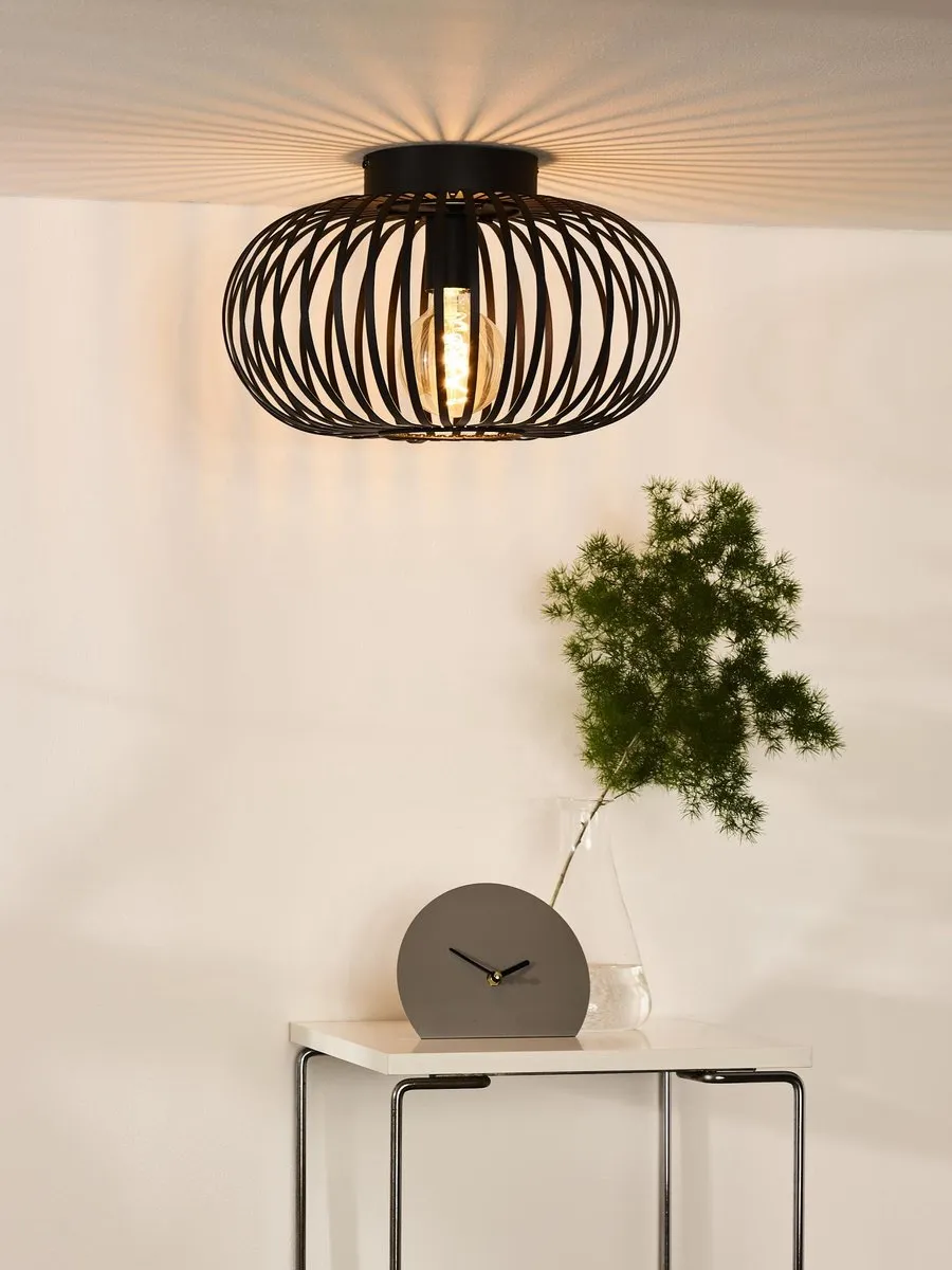 Lucide Manuela Plafondlamp Ø39,5cm - 1xE27 - Zwart