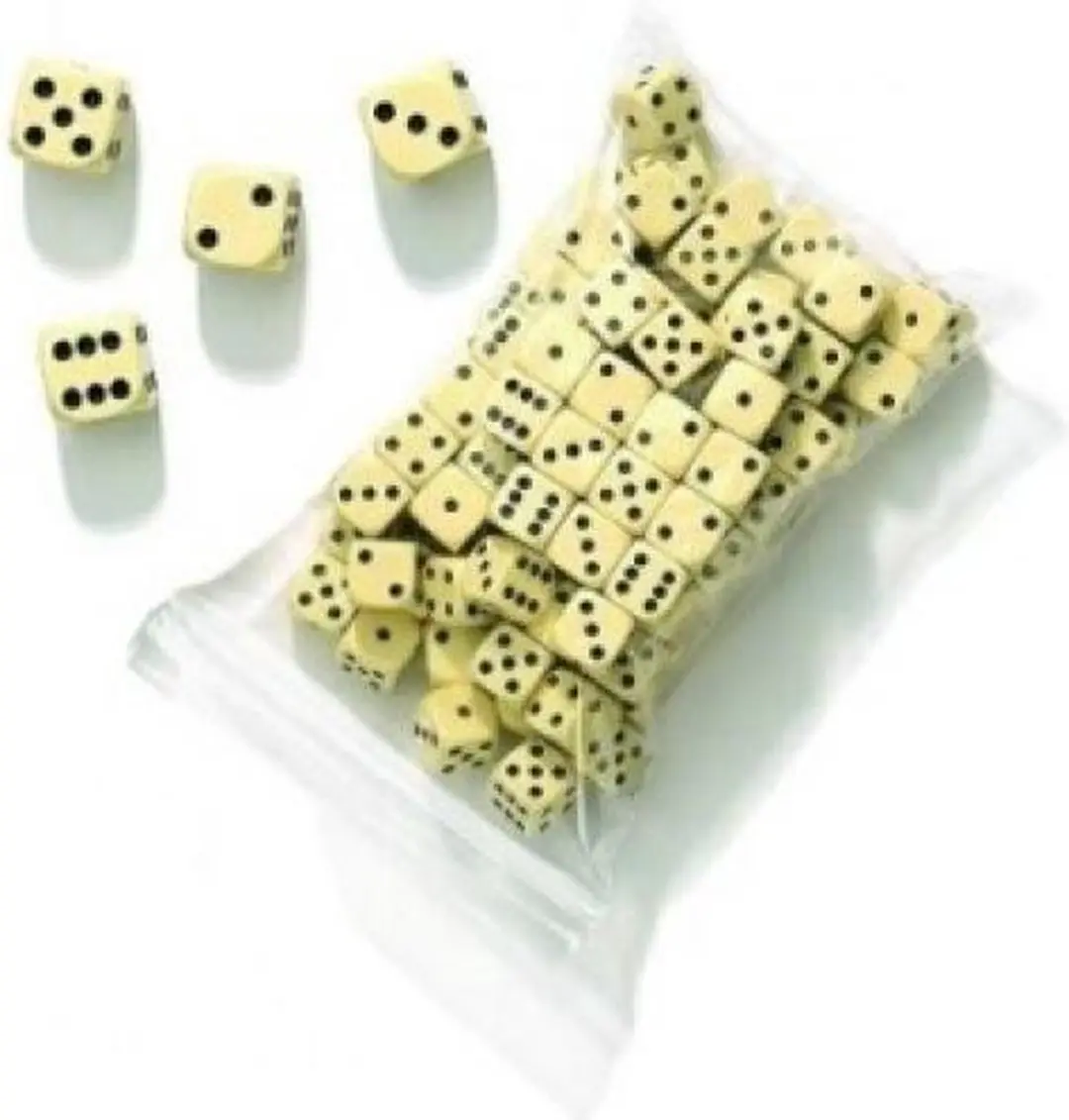 HOT Games D6 Dobbelsteen 16mm Crème