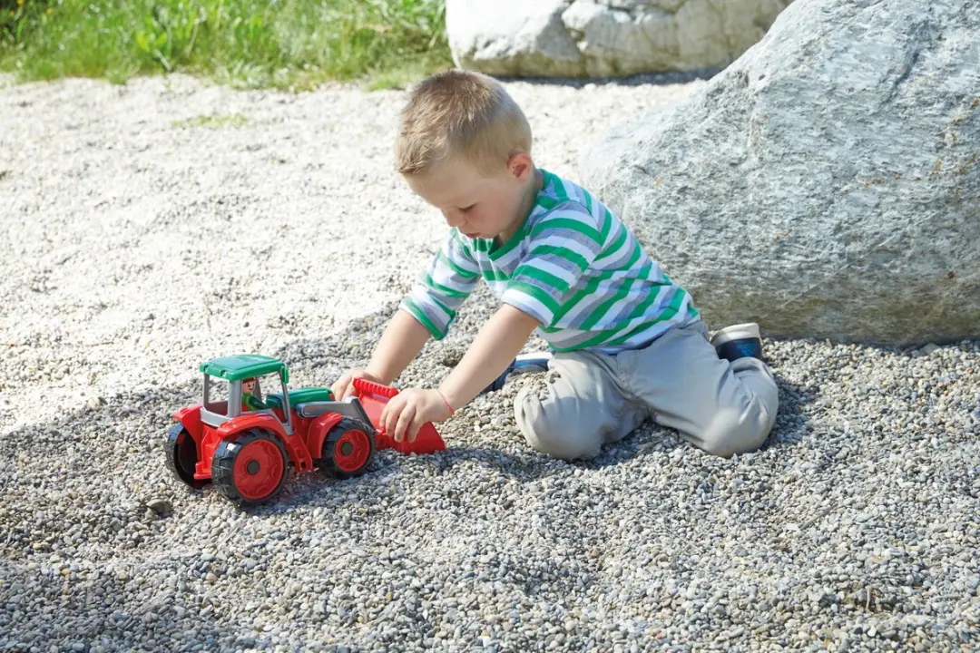 Lena Tractor Truxx SM04417 Speelgoedtrekker - 38,1x16,5cm - Rood/Groen - afbeelding 6 van 6