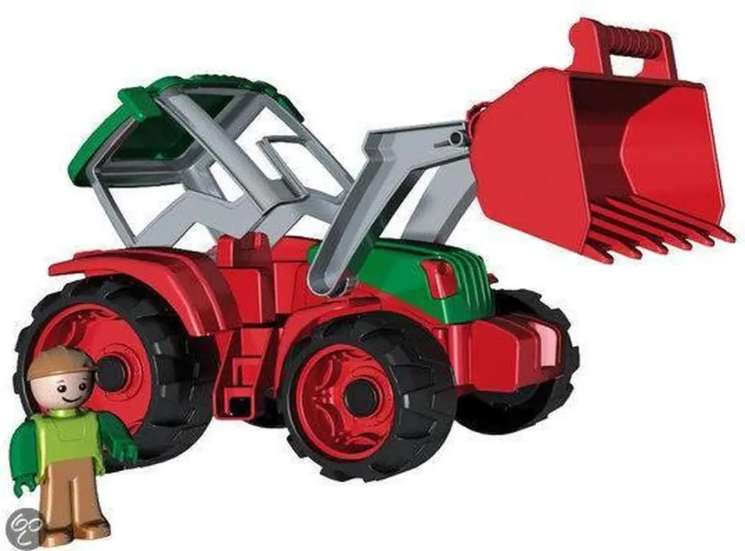 Lena Tractor Truxx SM04417 Speelgoedtrekker - 38,1x16,5cm - Rood/Groen
