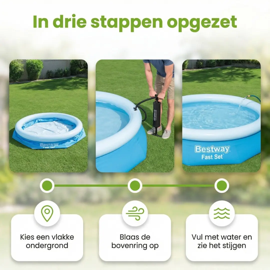 Bestway Fast Set Zwembad 305x66cm - 3200L - Blauw