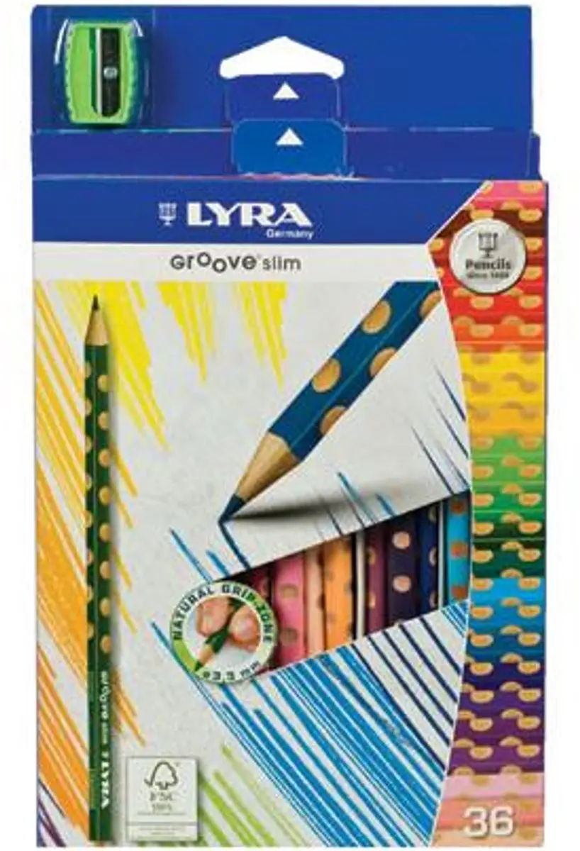 Lyra Kleurpotloden Dunne Groove 36 Stuks - Multicolor