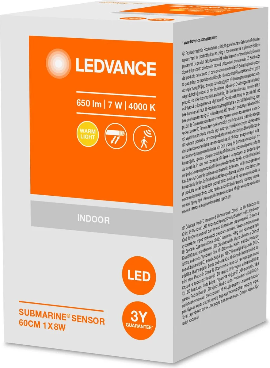 LEDVANCE Submarine Sensor Plafondarmatuur 8W - Koel wit - IP65 - Grijs