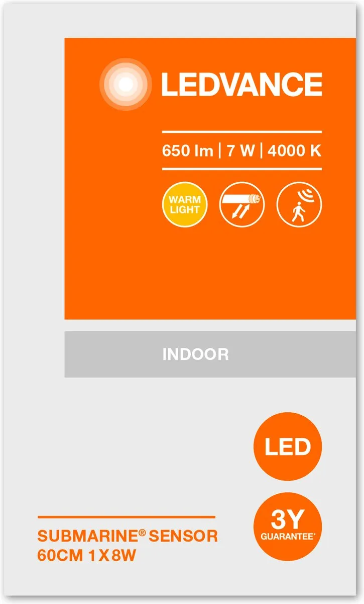 LEDVANCE Submarine Sensor Plafondarmatuur 8W - Koel wit - IP65 - Grijs