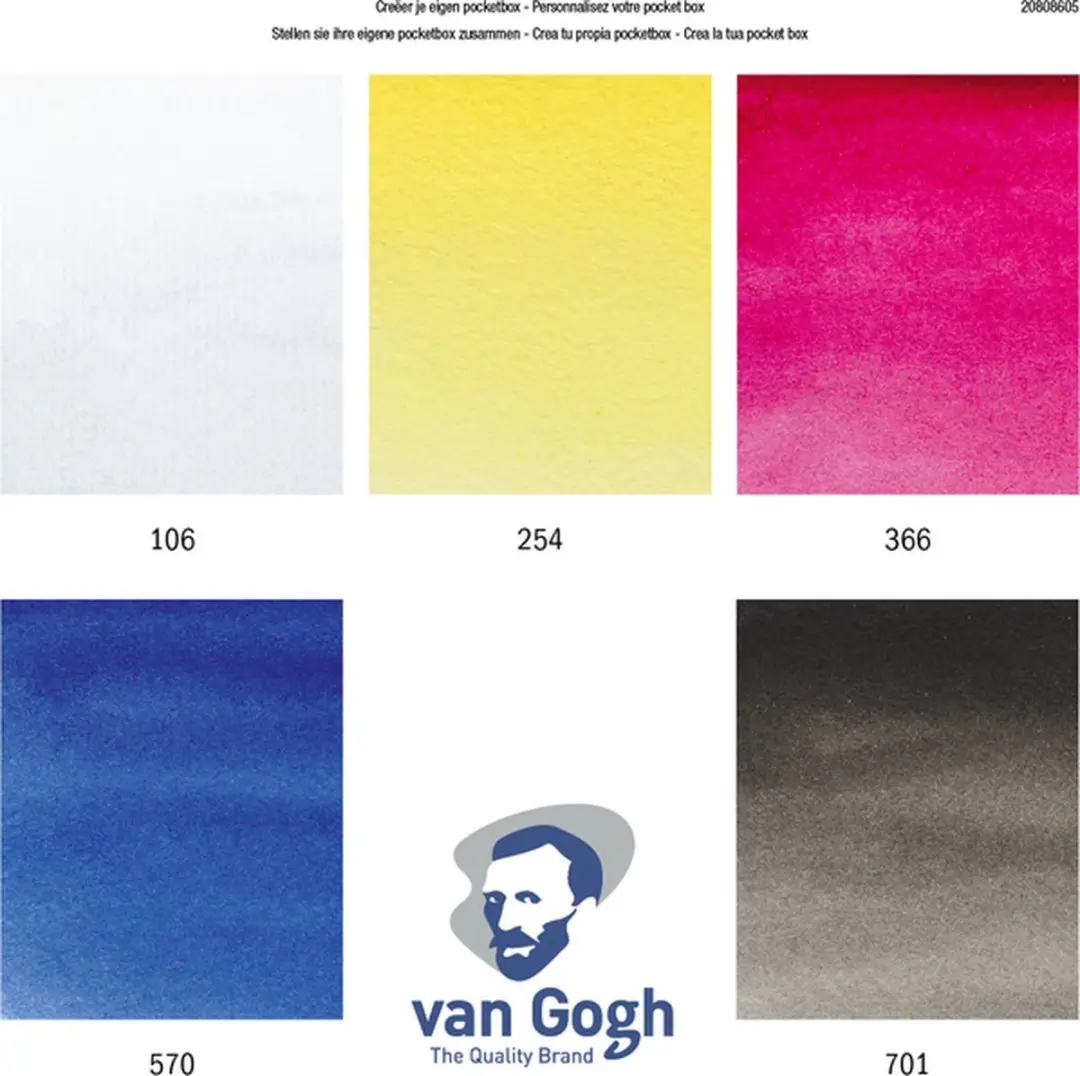 Van Gogh Aquarelverf Pocket Box - 5 Primaire Kleuren - 130g
