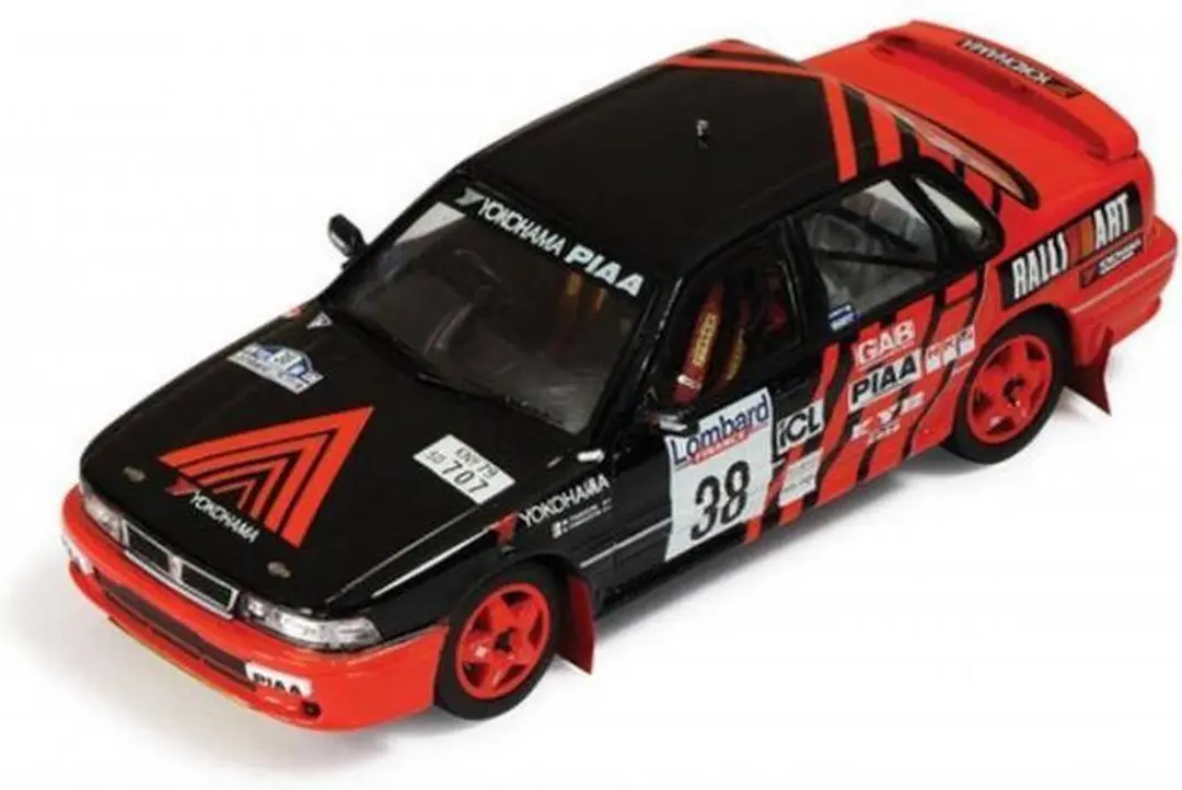 Mitsubishi Galant VR-4 RAC Rally 1991 IXO Models 1:43 - Rood/Zwart