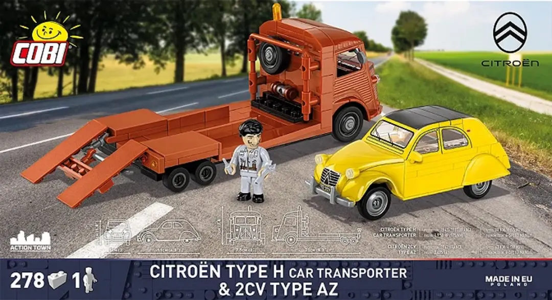 Cobi Citroën Type H Car Transporter - 278 Stukken - Geel/Orange