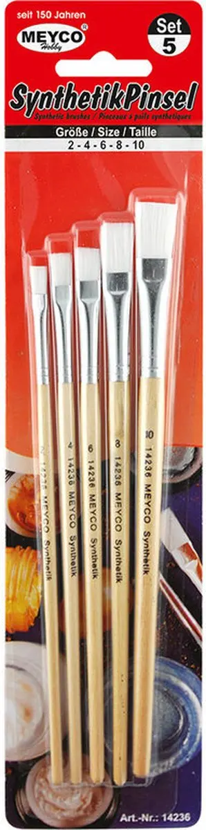 Meyco Synthetic Brush Penselen Set 5 Stuks