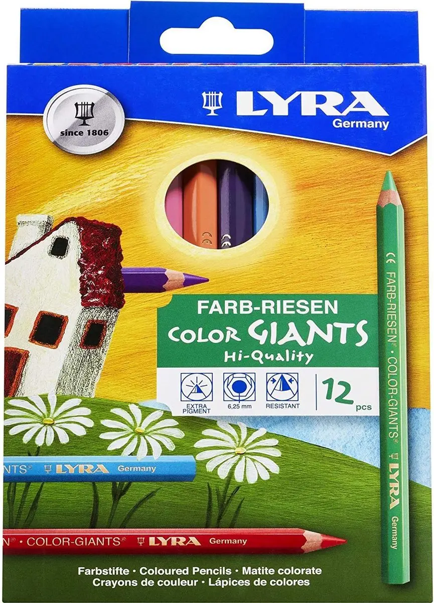Lyra Colour Giants Polished Potloden - 12 Stuks - Assorted