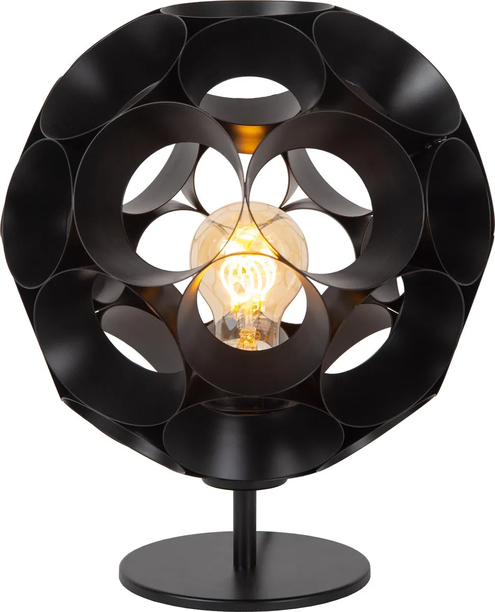 Lucide Hannelore Tafellamp Ø25cm - 1xE27 - Zwart