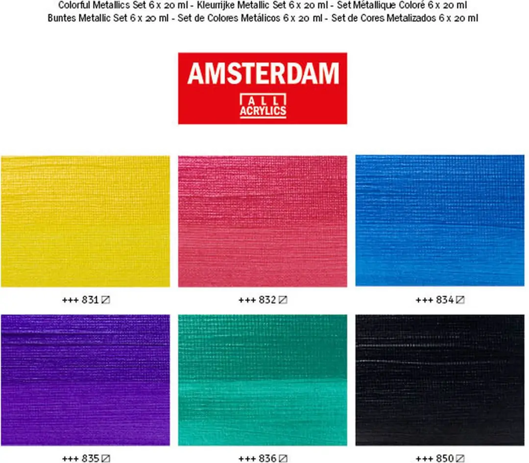 Royal Talens Amsterdam Standard Metallic Acrylverf - 6x20ml