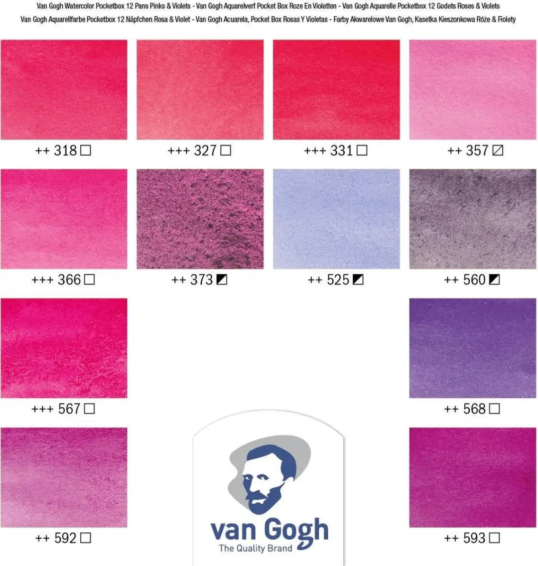 Van Gogh Aquarelverf Pocket Box - 12 Kleuren 12ml