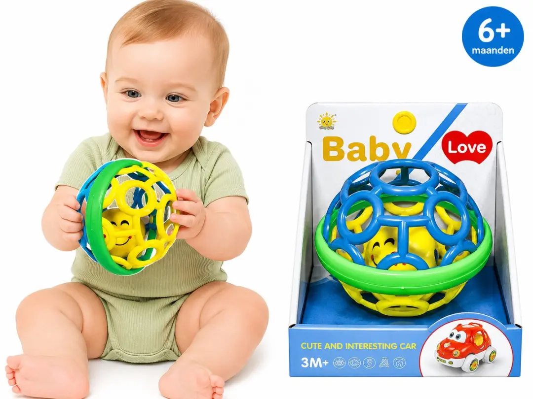 Ledy Toys Oball Rammelaar Blauw/Geel