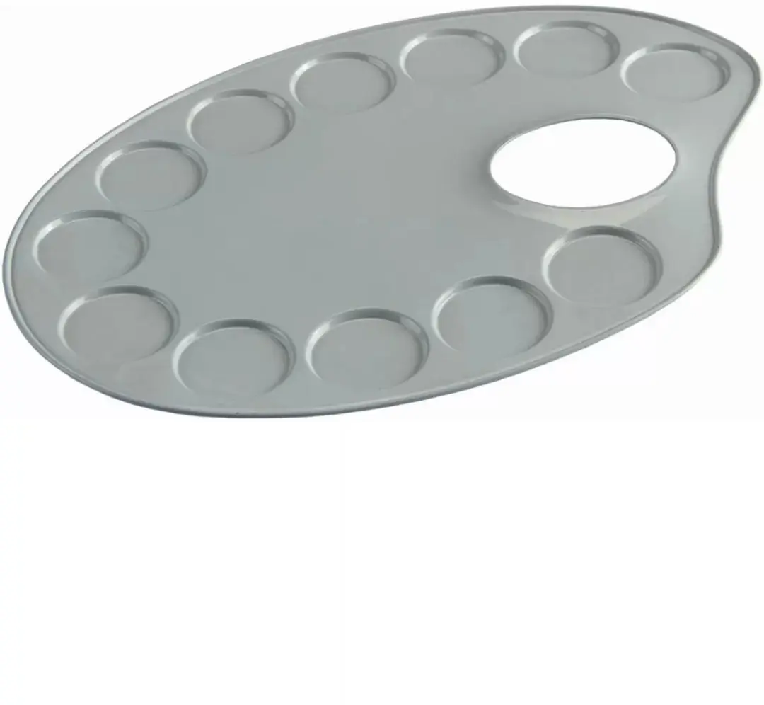 Talens Ovalen Metaal Palet 12 Compartimenten 12,6x18,5cm