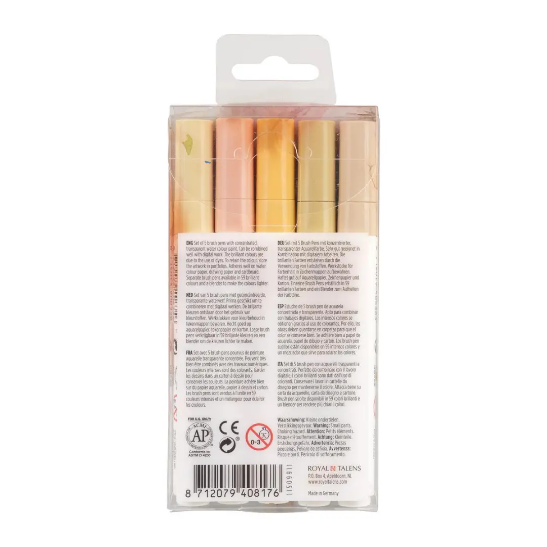 Ecoline Brush Pen Set - 5 Stuks Assorti