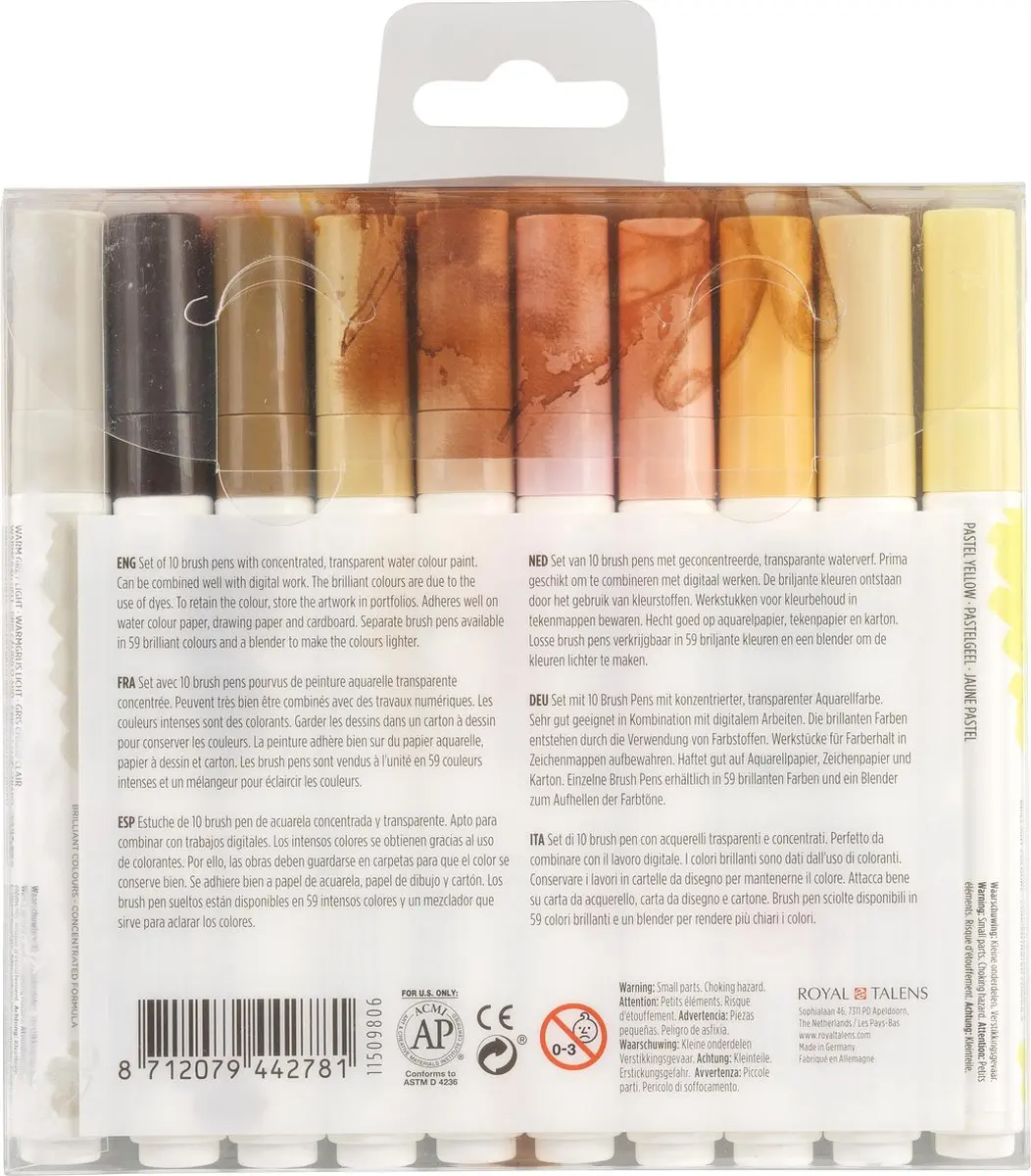 Ecoline Brush Pen Huid - 10 Stuks