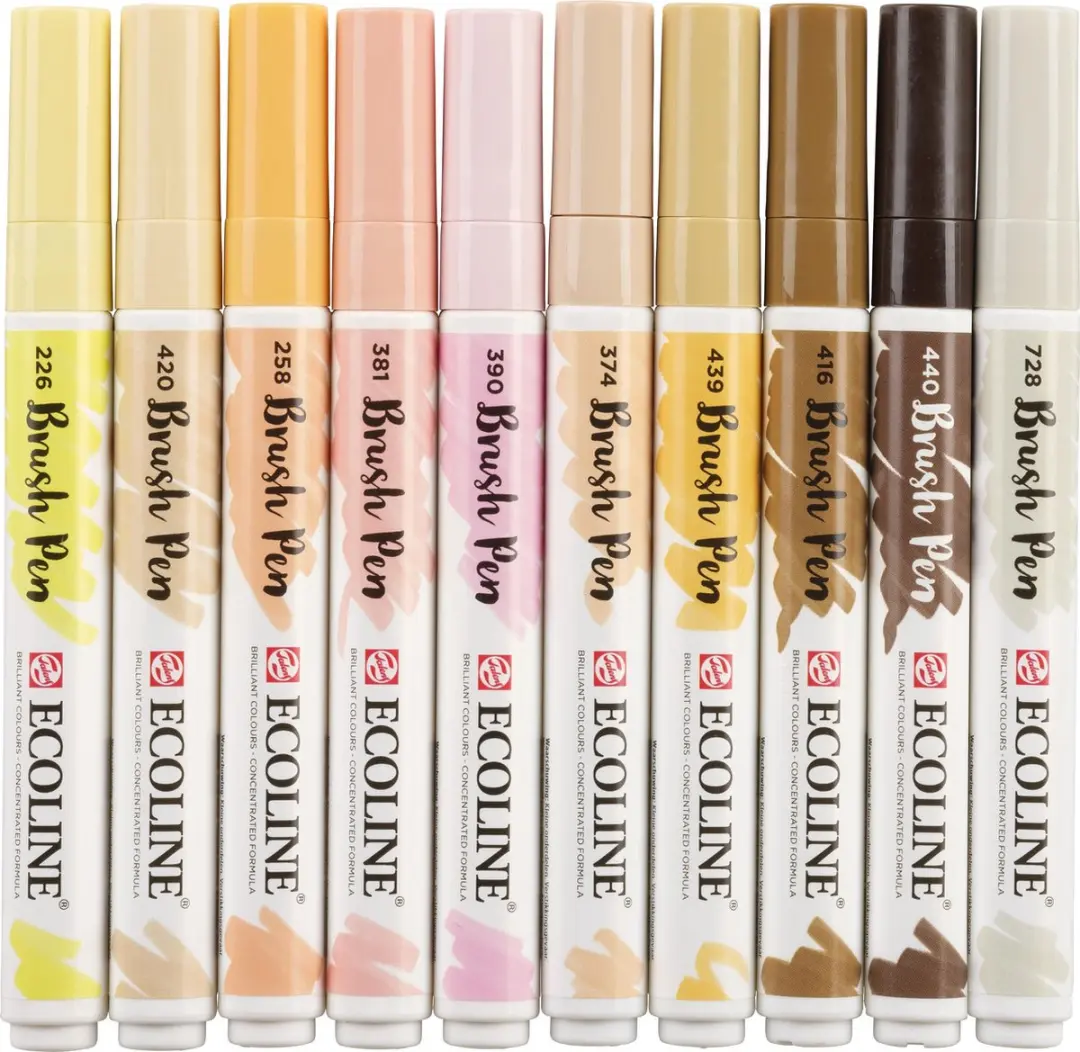 Ecoline Brush Pen Huid - 10 Stuks