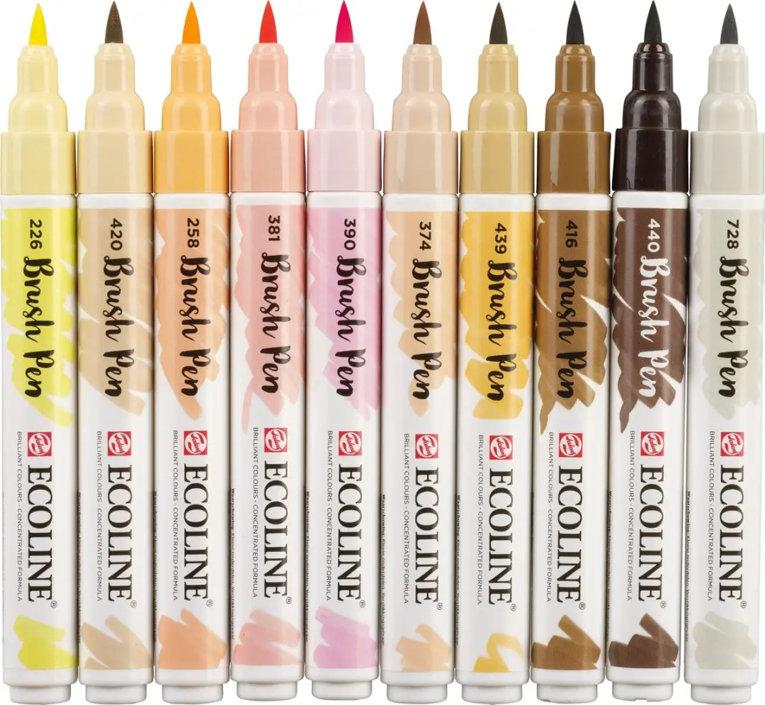 Ecoline Brush Pen Huid - 10 Stuks