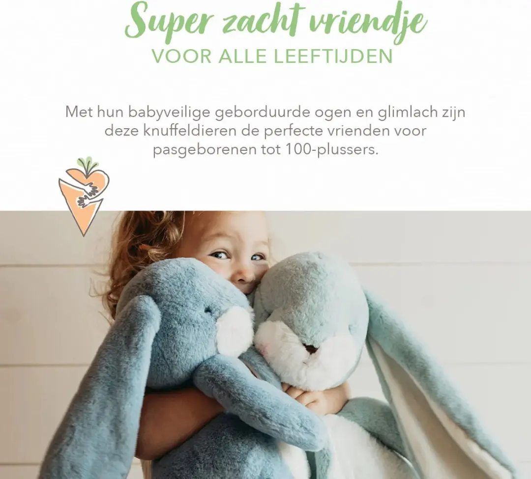 Bunnies By The Bay Nibble Knuffelkonijn 38cm - Roze