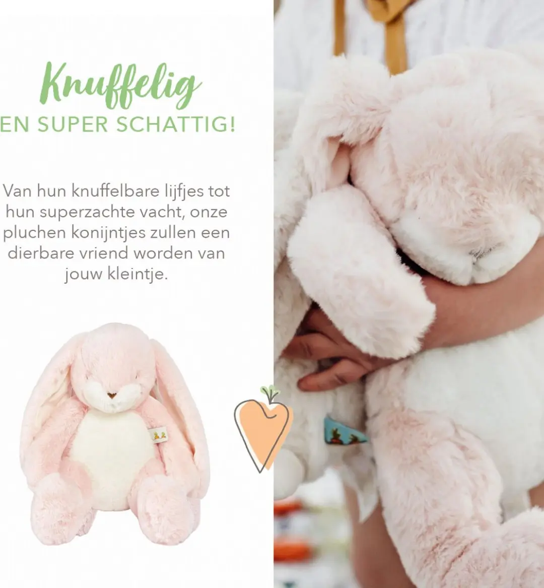 Bunnies By The Bay Nibble Knuffelkonijn 38cm - Roze
