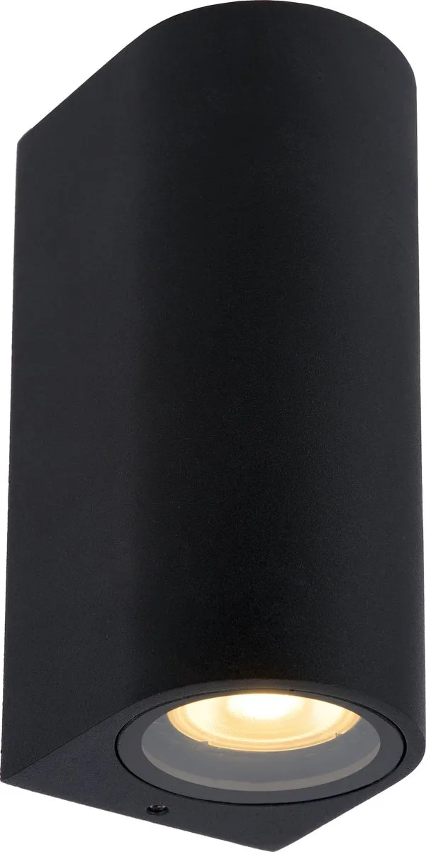 Lucide ZARO Wandspot 2xGU10 - IP44 Zwart