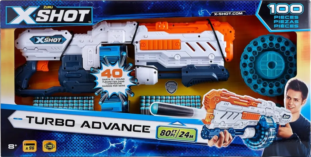 ZURU X-Shot Turbo Advance Darts - 96 Stuks - Blauw/Geel/Oranje