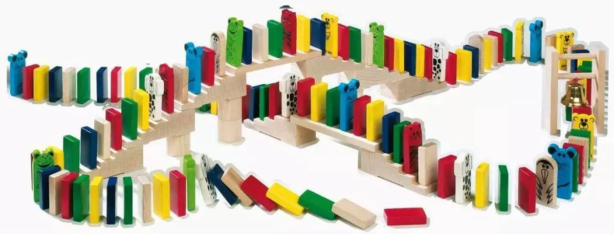 Haba Domino Speelset - 263-delig met dominostenen en blokken - Houten