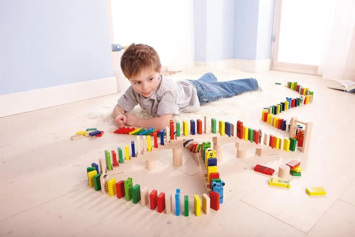 Haba Domino Speelset - 263-delig met dominostenen en blokken - Houten